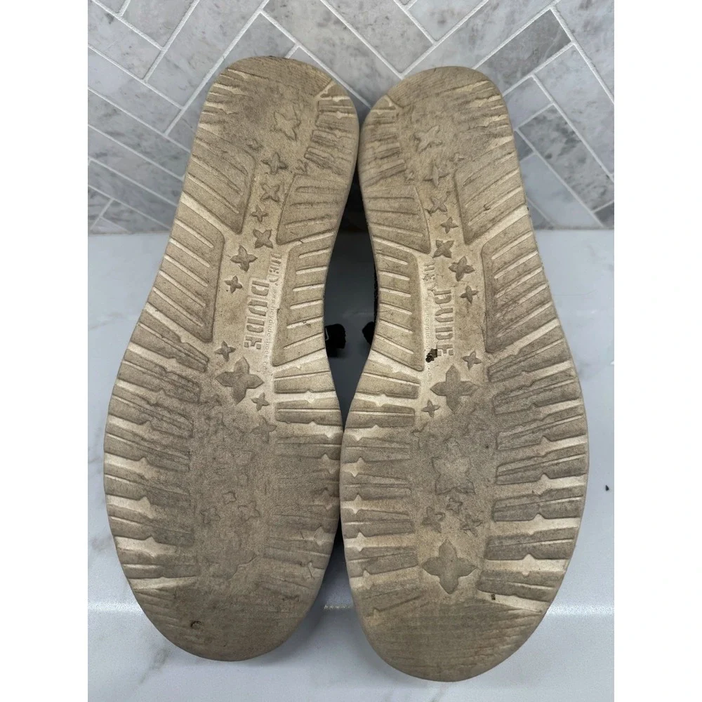 Hey Dude Wally Sox Shoes Mens Size 9 Grey Elastic‎ Knit Comfort Slip On Slides